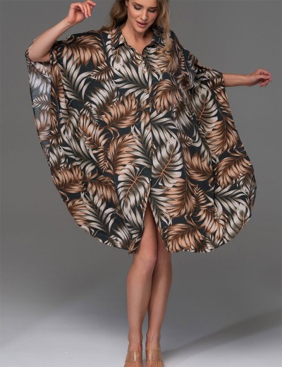 Свободная рубашка-халат Mia-Amore SAMUI 5393, Цвет: хаки, Размеры: L/XL, изображение 2