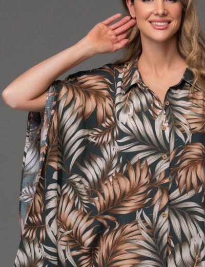 Свободная рубашка-халат Mia-Amore SAMUI 5393, Цвет: хаки, Размеры: L/XL, изображение 5