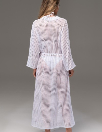 Длинный пляжный халат Mia-Amore SEYCHELLES 5387 белый, Цвет: белый, Размеры: 4XL/5XL, изображение 2