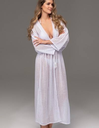 Длинный пляжный халат Mia-Amore SEYCHELLES 5387 белый, Цвет: белый, Размеры: 4XL/5XL, изображение 4