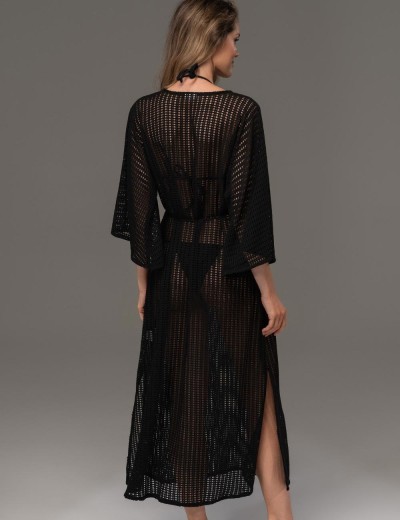 Платье пляжное из хлопковой сетки Mia-Amore SEYCHELLES 5389 черный, Цвет: черный, Размеры: 2XL/3XL, изображение 2