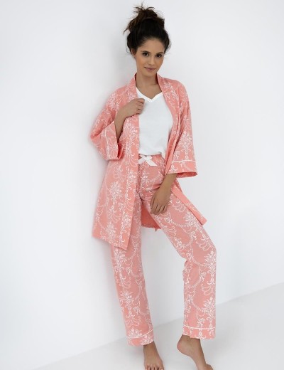 Короткий халат с запахом Sensis SCARLETT, Цвет: персиковый, Размеры: S/M, изображение 3