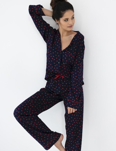Пижама с брюками из вискозы Sensis SOPHIA, Цвет: темно-синий, Размеры: L, изображение 3