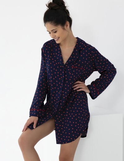 Домашняя рубашка из вискозы Sensis SOPHIA, Цвет: темно-синий, Размеры: L, изображение 3