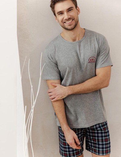 Пижама мужская с шортами Taro 3395/3396 KYLE, Цвет: серый/черный, Размеры: 3XL, изображение 2