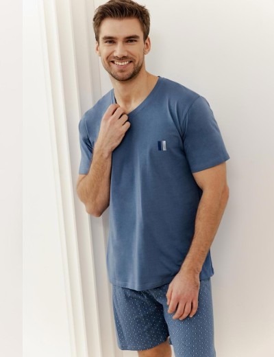 Пижама мужская с шортами Taro 3397/3398/3399 HENRY, Цвет: джинс, Размеры: 4XL, изображение 2