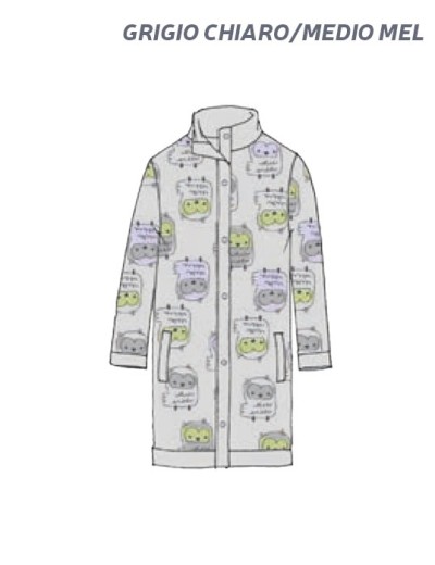 Флисовый халат на пуговицах Infiore NGT671459 grigio chiaro/medio mel, Цвет: grigio chiaro/medio mel (серый), Размеры: M, изображение 2