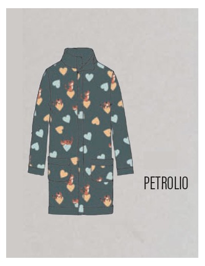 Флисовый халат на молнии Infiore RME671467 petrolio, Цвет: petrolio (сине-зеленый), Размеры: M, изображение 2