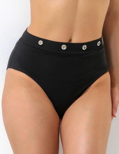 Черный купальник пуш-ап с высокими плавками Jolidon FR106U, Цвет: черный, Размеры: 80B, изображение 3