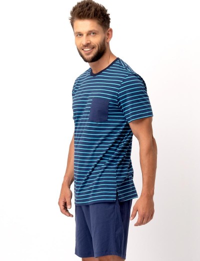 Пижама мужская из хлопка Key MNS 345, Цвет: кобальт, Размеры: 2XL, изображение 2