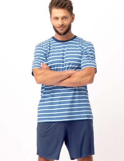 Пижама мужская из хлопка Key MNS 364, Цвет: голубой/темно-синий, Размеры: M, изображение 2