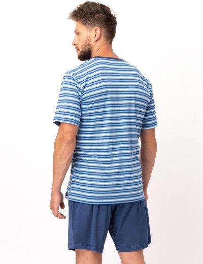 Пижама мужская из хлопка Key MNS 364, Цвет: голубой/темно-синий, Размеры: M, изображение 3