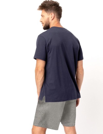 Пижама мужская с шортами Key MNS 606, Цвет: темно-синий/серый, Размеры: L, изображение 2