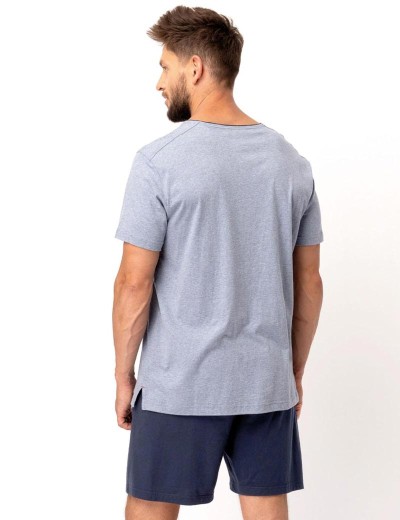 Пижама мужская из хлопка Key MNS 628, Цвет: темно-синий/серо-гол, Размеры: M, изображение 3