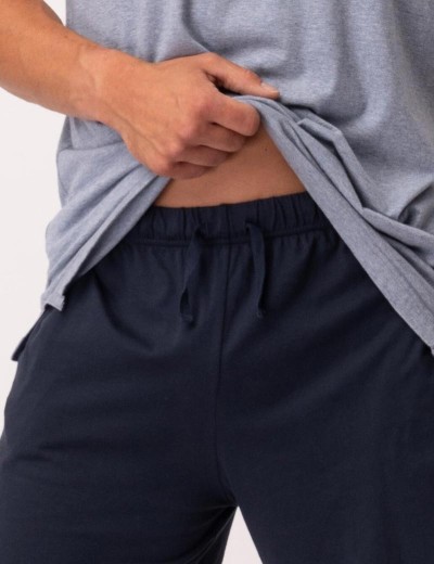 Пижама мужская из хлопка Key MNS 628, Цвет: темно-синий/серо-гол, Размеры: M, изображение 4