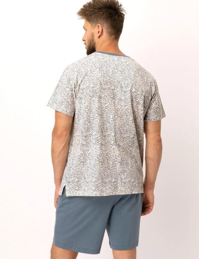 Пижама мужская с шортами Key MNS 748, Цвет: светло-серый/серо-го, Размеры: L, изображение 3