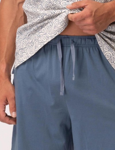 Пижама мужская с шортами Key MNS 748, Цвет: светло-серый/серо-го, Размеры: L, изображение 4