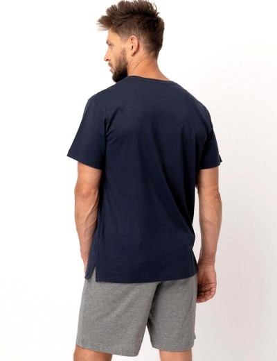 Пижама мужская с шортами Key MNS 749, Цвет: темно-синий/серый, Размеры: L, изображение 3