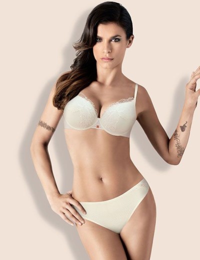 Бюстгальтер тонкий поролон Lormar SATEN NUVOLA panna, Цвет: panna (молочный), Размеры: 75D, изображение 4