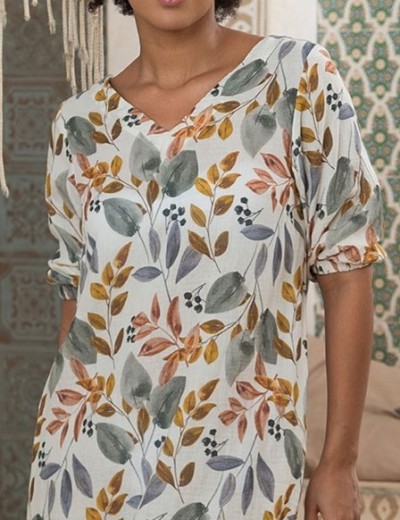 Длинная туника из хлопкового муслина Mia-Amore ANAIS 5439, Цвет: мультицвет, Размеры: S, изображение 5