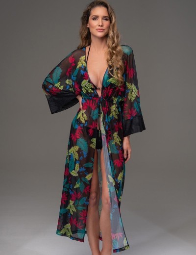 Длинный пляжный халат Mia-Amore CALIPSO 2273, Цвет: черный, Размеры: 2XL/3XL, изображение 3