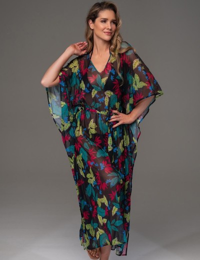 Туника из принтованной сетки Mia-Amore CALIPSO 2274, Цвет: черный, Размеры: 2XL/3XL, изображение 3