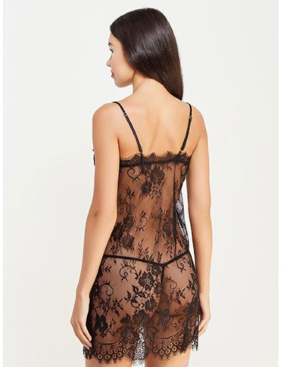 Кружевная сорочка с трусиками Mia-Amore CHANELL 2020 черный, Цвет: черный, Размеры: XS, изображение 2