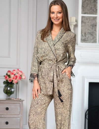 Пижамный комплект с брюками Mia-Amore DOMINICA 1266, Цвет: бежевый, Размеры: S, изображение 3