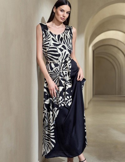 Длинный сарафан из смесового шёлка Mia-Amore MALENA 4140, Цвет: черный, Размеры: S, изображение 3