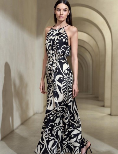 Длинный сарафан из шёлка с вискозой Mia-Amore MALENA 4141, Цвет: черный, Размеры: S, изображение 3