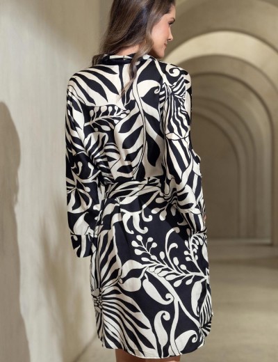 Домашняя рубашка-халат Mia-Amore MALENA 4147, Цвет: черный, Размеры: 3XL, изображение 2