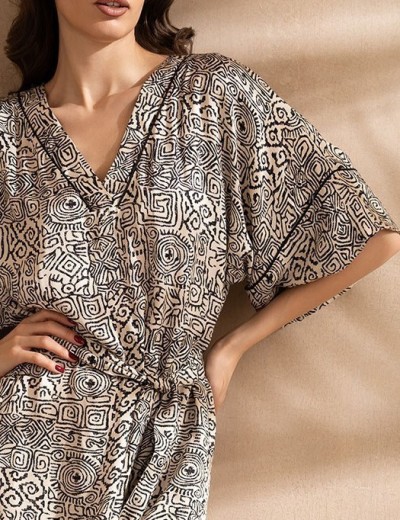 Длинная шёлковая туника Mia-Amore RUNA 3957, Цвет: мультколор, Размеры: 2XL/3XL, изображение 4