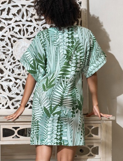 Хлопковая туника с коротким рукавом Mia-Amore SICILIA 5211, Цвет: малахит, Размеры: 4XL/5XL, изображение 2