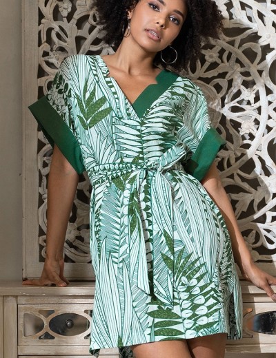 Хлопковая туника с коротким рукавом Mia-Amore SICILIA 5211, Цвет: малахит, Размеры: 4XL/5XL, изображение 3
