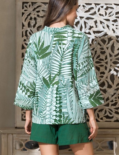 Хлопковый костюм с шортами Mia-Amore SICILIA 5214, Цвет: малахит, Размеры: XL, изображение 2