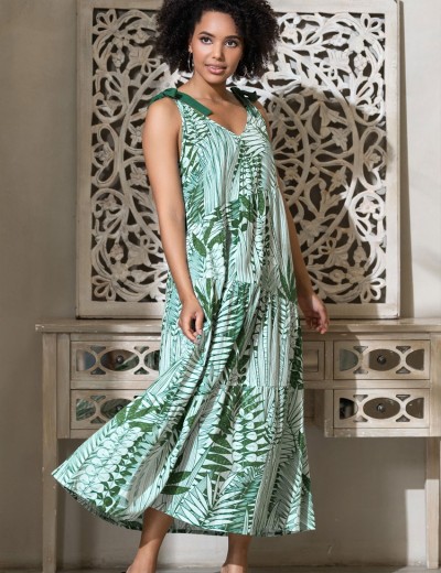 Длинный многоярусный сарафан Mia-Amore SICILIA 5218, Цвет: малахит, Размеры: 2XL, изображение 3