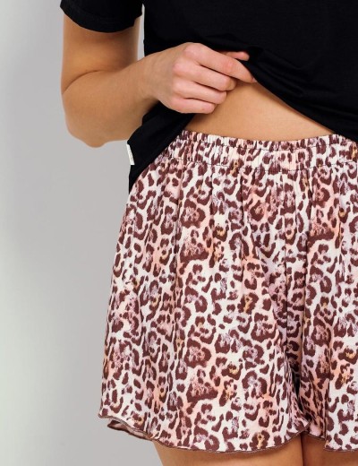 Пижама женская с шортами Taro 3319/3360 ESTI, Цвет: черный/леопард, Размеры: S, изображение 3