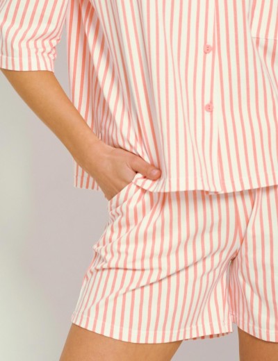 Полосатая пижама с шортами Taro 3321 CHELSEA, Цвет: персиковый, Размеры: S, изображение 4