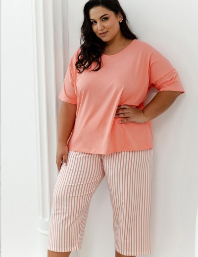 Пижама женская с бриджами Taro 3323/3375/3376 ELOISE, Цвет: персиковый, Размеры: XL, изображение 2