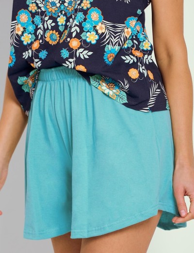 Пижама женская с шортами Taro 3331 JODIE, Цвет: темно-синий/лазурный, Размеры: M, изображение 3