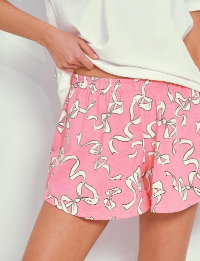 Пижама женская с шортами Taro 3341 NELLY, Цвет: белый/розовый, Размеры: S, изображение 3