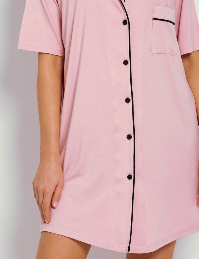 Сорочка-рубашка из вискозы Taro 3357 FREYA, Цвет: розовый, Размеры: S, изображение 3