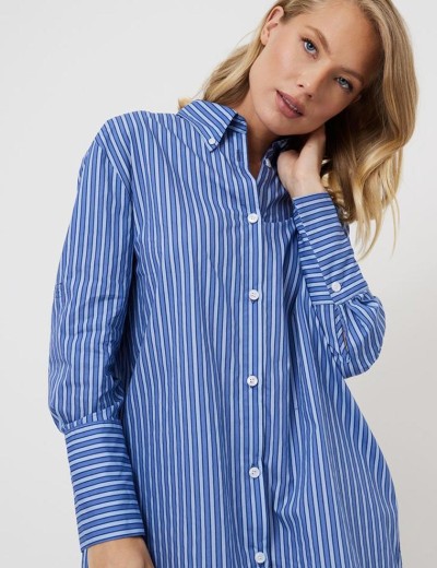 Домашняя рубашка в полоску Aruelle LAVINIA, Цвет: синий, Размеры: S, изображение 3