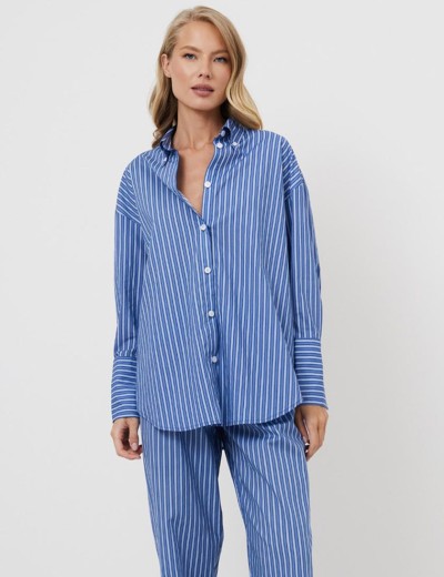 Полосатая пижама со штанами Aruelle LAVINIA SET, Цвет: синий, Размеры: L, изображение 6