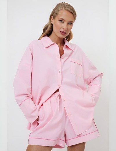 Пижама женская с шортами Aruelle PENELOPE SET, Цвет: розовый, Размеры: S, изображение 2