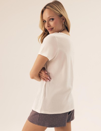 Хлопковая женская пижама Esotiq 42405 RENYA шампань/графит, Цвет: шампань/графит, Размеры: M, изображение 3