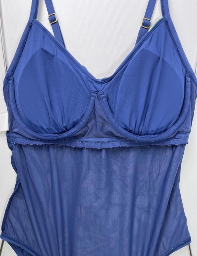 Купальник сплошной цветы Jantzen JZ25285M, Цвет: джинс, Размеры: XL, изображение 3