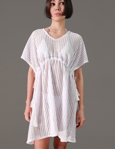 Ажурная туника для пляжа Mia-Amore SEYCHELLES 5384 белый, Цвет: белый, Размеры: S/M, изображение 3