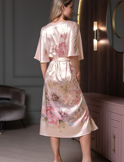 Длинная шёлковая туника Mia-Amore ADAGIO 4507, Цвет: жемчужный, Размеры: 4XL/5XL, изображение 2