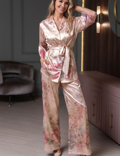 Шёлковая пижама Mia-Amore ADAGIO 4536, Цвет: жемчужный, Размеры: 3XL, изображение 3